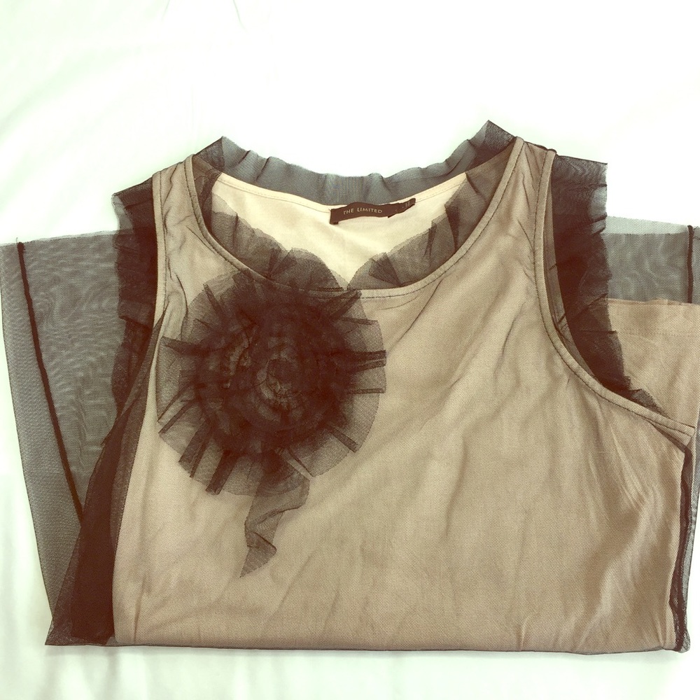 The Limited Tank Tulle Flower Black size Large